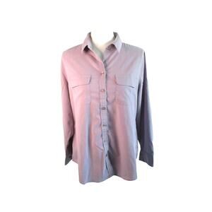 Chico's Women's Long Sleeve Purple Soft Stretch Button Front Blouse Size Small